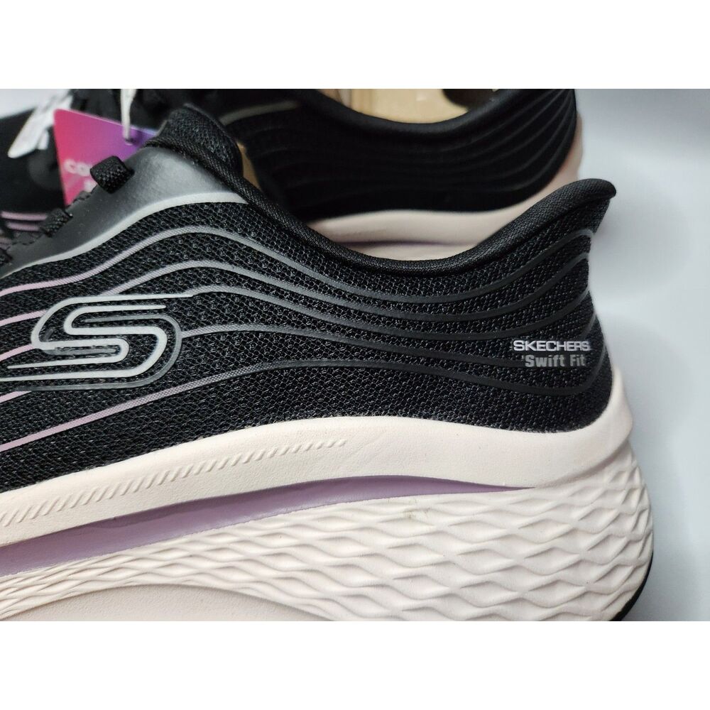 SKECHERS Swift‑Fit Hands Free Sneakers Women's 10 Black Purple - Picture 11 of 12